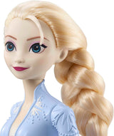 Mattel Disney prinses Elsa pop, bevroren pop in reisoutfit, kambaar blond haar, scharnierend gewricht, afneembare rok en laarzen, Disney-cadeaus, speelgoed voor kinderen vanaf 3 jaar, HLW48