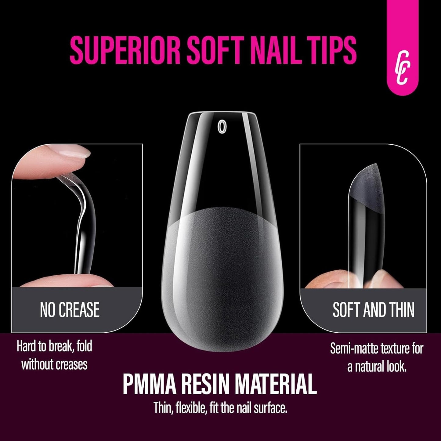 504 stuks ballerina medium gelnageltypes: gelnageltips PMMA kunstnagels nagelverlengingen kunstnagels 12 maten