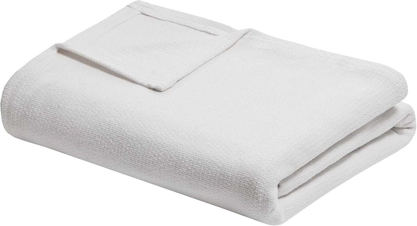 Madison Park Freshspun Wicker Twin grijze katoenen deken Bedden en dekens Madison Park King crèmekleur