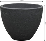 Dehner stenen pot, Ø 40 cm, hoogte ca. 30cm 31 cm, kunststof, antraciet