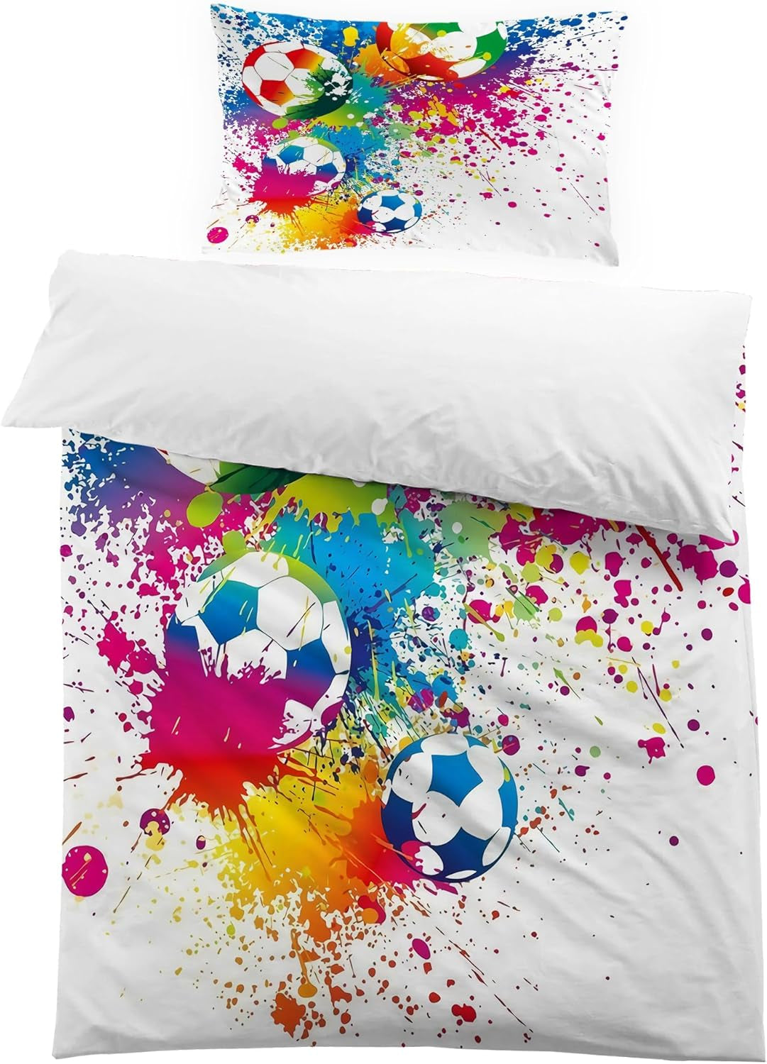 Beddengoed voor jongens, voetbal, microvezel polyester Beddengoed - kinderen Naty Shop Model 2 150X200 Cm + 50X80 Cm