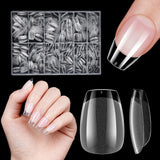 Korte kunstnagels 500 stuks zachte gel volledige dekking nageltips voor gelnagels 12 maten Voorgepolijste nageltips voor gelnagels Korte kunstnagels Doodskistnagelverlengingen met doos