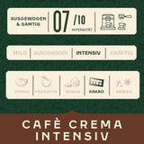 Jacobs Kaffeebohnen Café Crema Intense, intensief met Kakao- & Nussnote, geröstet in Bremen, Intensität 7/10, Kaffee ganze Bohnen, 1 kg