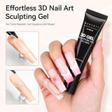 Makartt 3D Nail Art Gel - Strasslijmgel 15G voor nagelsleutelhangers, multifunctionele nagelsculptuurgel voor doe-het-zelf nagelontwerp, nagelsculptuur nagelmodellering thuis (transparant)