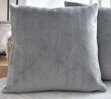 Gordijnboxkussen Decoratief kussen Lxb 45X45 Cm Groen Jacquard "Greta" Met visgraatmotief Gemakkelijk te onderhouden Ritssluiting Zachte vulling 320G - Verschillende kleuren, 2023510 Reiskussens Naty Shop Grijs