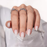 Btartbox Korte vierkante kunstnagels Baby Boomer lijm op witte gradiënt roze kunstnagels Korte kunstnagels met nagellijm 30 stuks vierkante kunstnagels