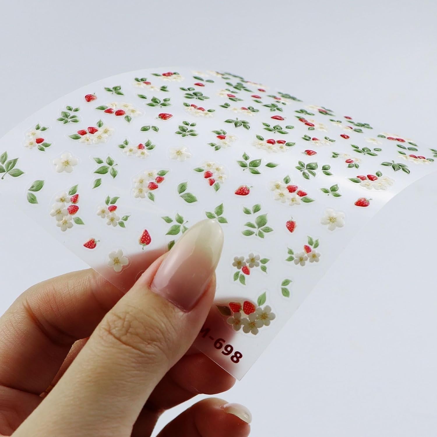 JMEOWIO 3D Nagelsticker Blume Nerdbeerenail Art Sticker Selbstklebend Nagelaufkleber 5D Stereoskopische Decoratie Nageldesign Zubehör 1 Blatt