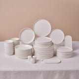 Karaca Stream Bone Bomo 12-persoons serviesset Elegante vierkante bordenset Elegant wit porseleinen servies