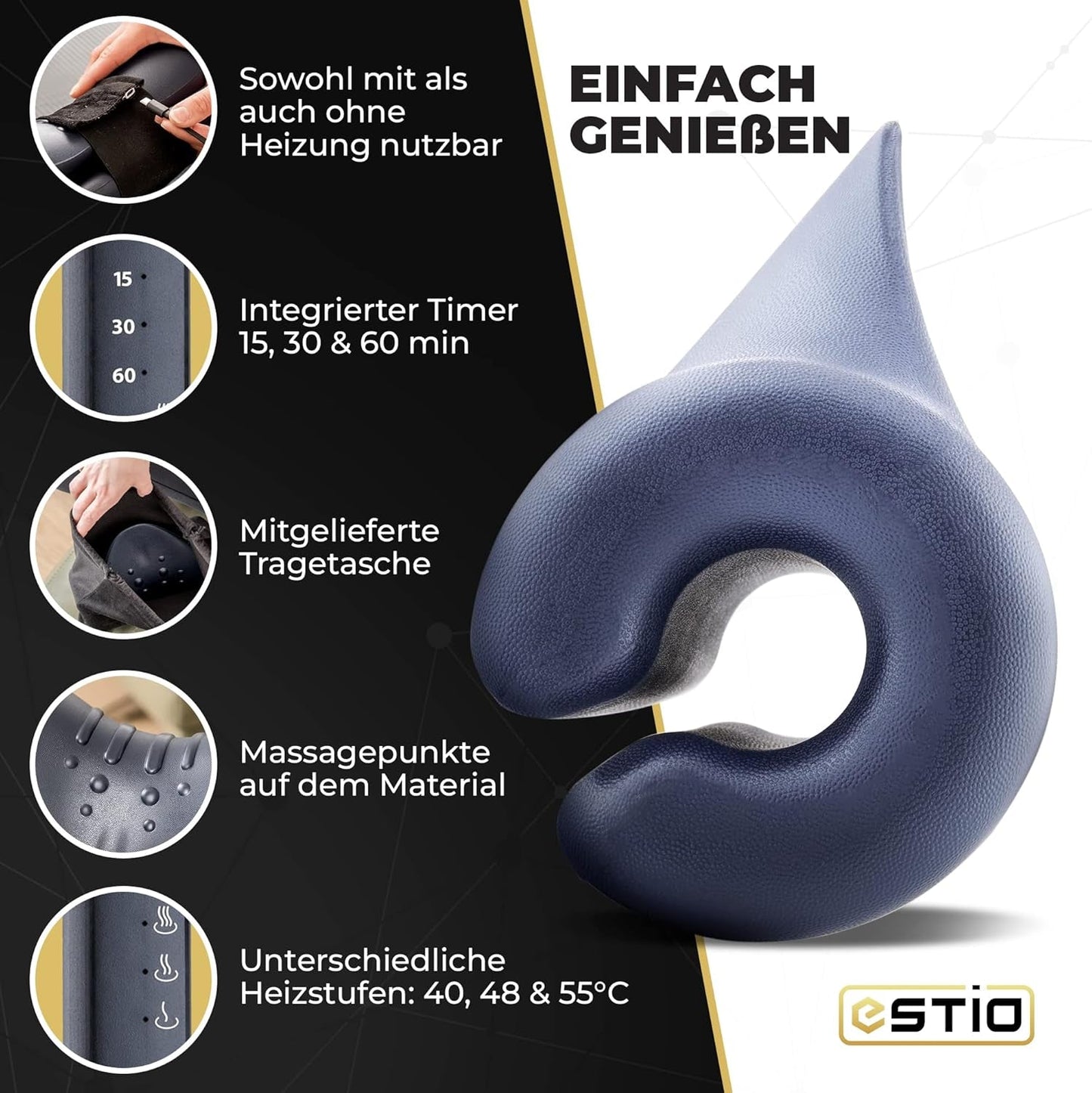 Nekstretcher met warmte, Nekstretcher voor nekpijn, Nekstretcher voor hoofdpijn, Bewolkte nek voor nekstrekking, Orthopedie Cervicale Orthopedische Kussens Naty Shop