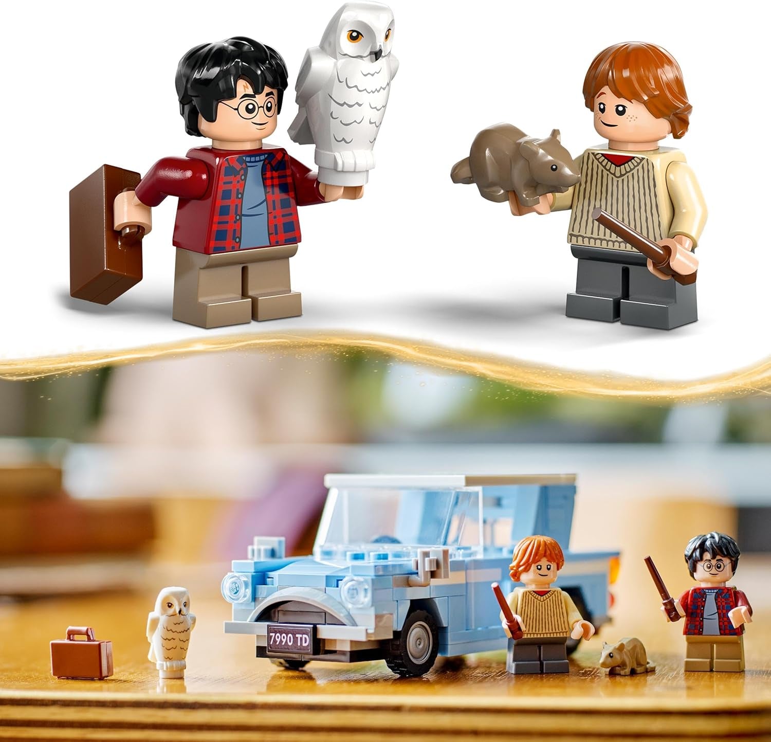 LEGO Harry Potter Vliegende Ford Engeland Bouwspeelgoedauto voor kinderen Cadeau voor jongens, meisjes en alle fans vanaf 7 jaar Set met 2 minifiguren inclusief Ron Wemel Rollenspel 76424 Bouwsets Besuchen in LEGO-Store