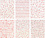 JMEOWIO Nagelsticker Kirschfrucht 6 Blatt Nail Art Sticker Selbstklebend Nagelaufkleber Decoratie Nageldesign Zubehör