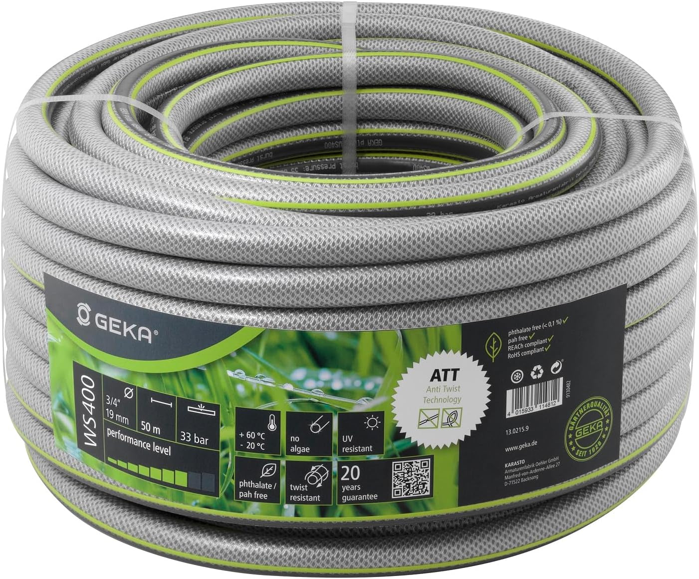 plus waterslang WS400 (lengte ca. 25 meter, 5-laags slangconstructie, hoogwaardige materialen, drukbestendig en maatvast) 13.0210.9