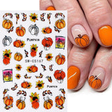 3D Herfst Nagelstickers Pompoenbladeren Nagelstickers Geometrische Lijn Bloemen Nagelstickers Thanksgiving Day Ontwerp Nagelstickers Herfst Pompoen Nagelstickers Nagelaccessoires Nagelkunst