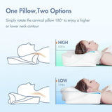 Elegear Memory Foam Kussen met verkoelende kussensloop Nekpijnkussen Zijslaperkussen Ergonomisch kussen Orthopedisch kussen voor zijslaper Rugbuik 63X 10/14 X36Cm Cervicale orthopedische kussens Naty Shop
