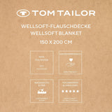TOM TAILOR Wellsoft Deken, 150X200 Cm, 100% Polyester/ Wellsoft, geborduurd met logo, WELLSOFT BLANKET Oranje (Warm Coral) Dekens en dekbedden Naty Shop