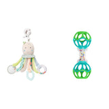 Fehn Octopus Activity Toy - Babymotorisch speelgoed voor kinderwagens en slimme starts, Oball, rammelaar met grijpballen om te wandelen, interactief babyspeelgoed Bebe Toys Naty Shop Octopus Toy Pack