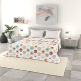Italiaans beddengoed basic zomerdekbed, bedrukte microvezel, 250X240Cm, cirkel Dekbedden en dekbedden Naty Shop Circle 250X240Cm