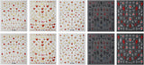 JMEOWIO Nagelsticker Mond Stern 10 Blatt Nail Art Sticker Selbstklebend Nagelaufkleber Decoratie Nageldesign Zubehör