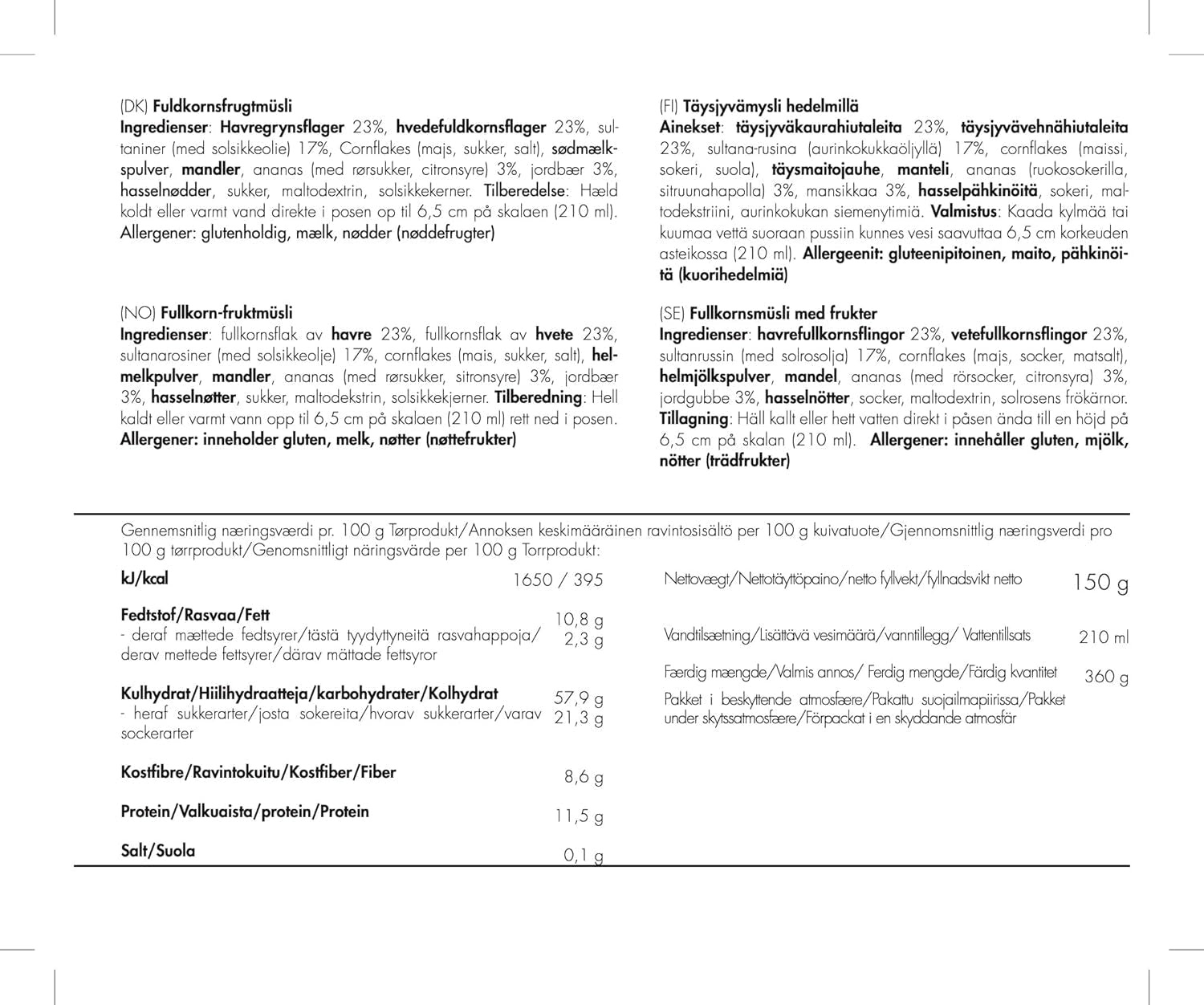 Trek'n Eat muesli met hele vruchten