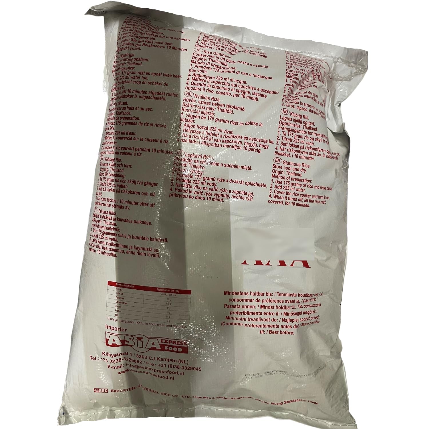 ROYAL THAI RICE - Kleefrijst - 1 x 10 KG