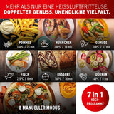 Tefal Dual Easy Fry Heteluchtfriteuse met twee kamers, inhoud 5,2/3,1 liter, twee onafhankelijke laden, 7 programma's Huishoudelijke apparaten Naty Shop