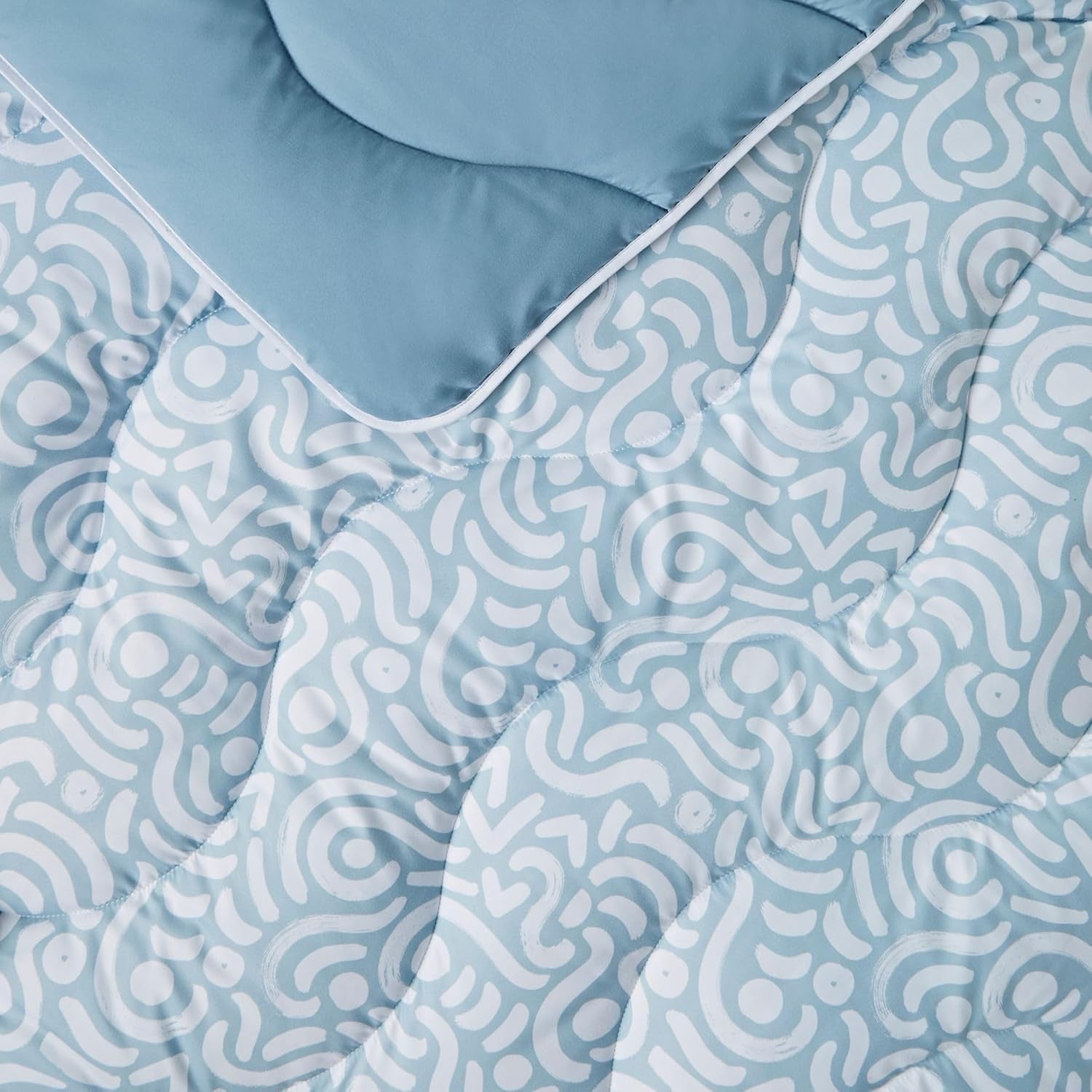 Night Lark dekbed zonder dekbed Super King 6 Tog lente zomer - abstracte golven. Superzachte, comfortabele en lichtgewicht deken. Machinewasbaar en sneldrogend, alles-in-één omkeerbare kussensloopset Naty Shop dekbedden en dekbedden