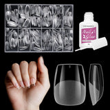 Korte Kunstnagels Ballerina 500 stuks Lijm op 12 Maten Kunstnagels Korte Zachte Gel Volledige Dekking Nageltips Voor Gelnagels Korte S