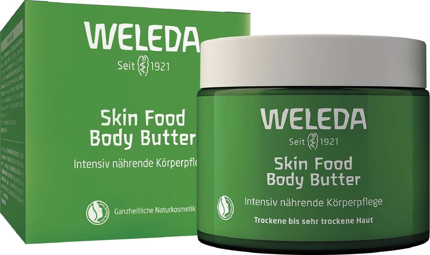 WELEDA Organic Skin Food Body Butter, Unisex lichaamsverzorgingscrème voor de verzorging van de droge en ruwe huid, 150 ml Douche en bad Naty Shop