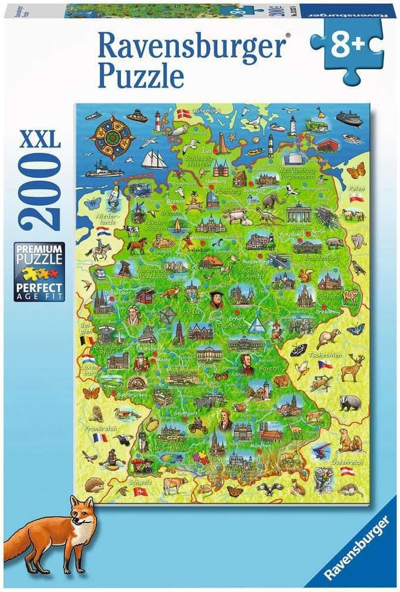 Ravensburger Kinderpuzzel - Kleurenkaart van Duitsland - Legpuzzel van 200 stukjes voor kinderen vanaf 8 jaar Puzzel Naty Shop Standaardtitel