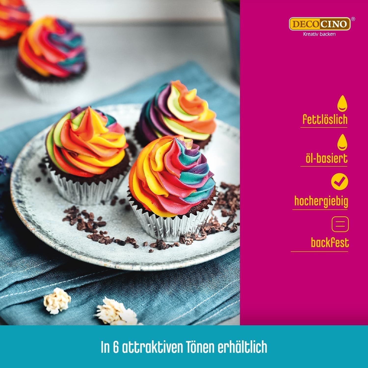 DECOCINO Rode vetoplosbare kleurpasta - 15 g - Voedselkleuring op oliebasis, ideaal voor het kleuren van chocolade, botercrème, fondant of koekjesdeeg (pak van 3)