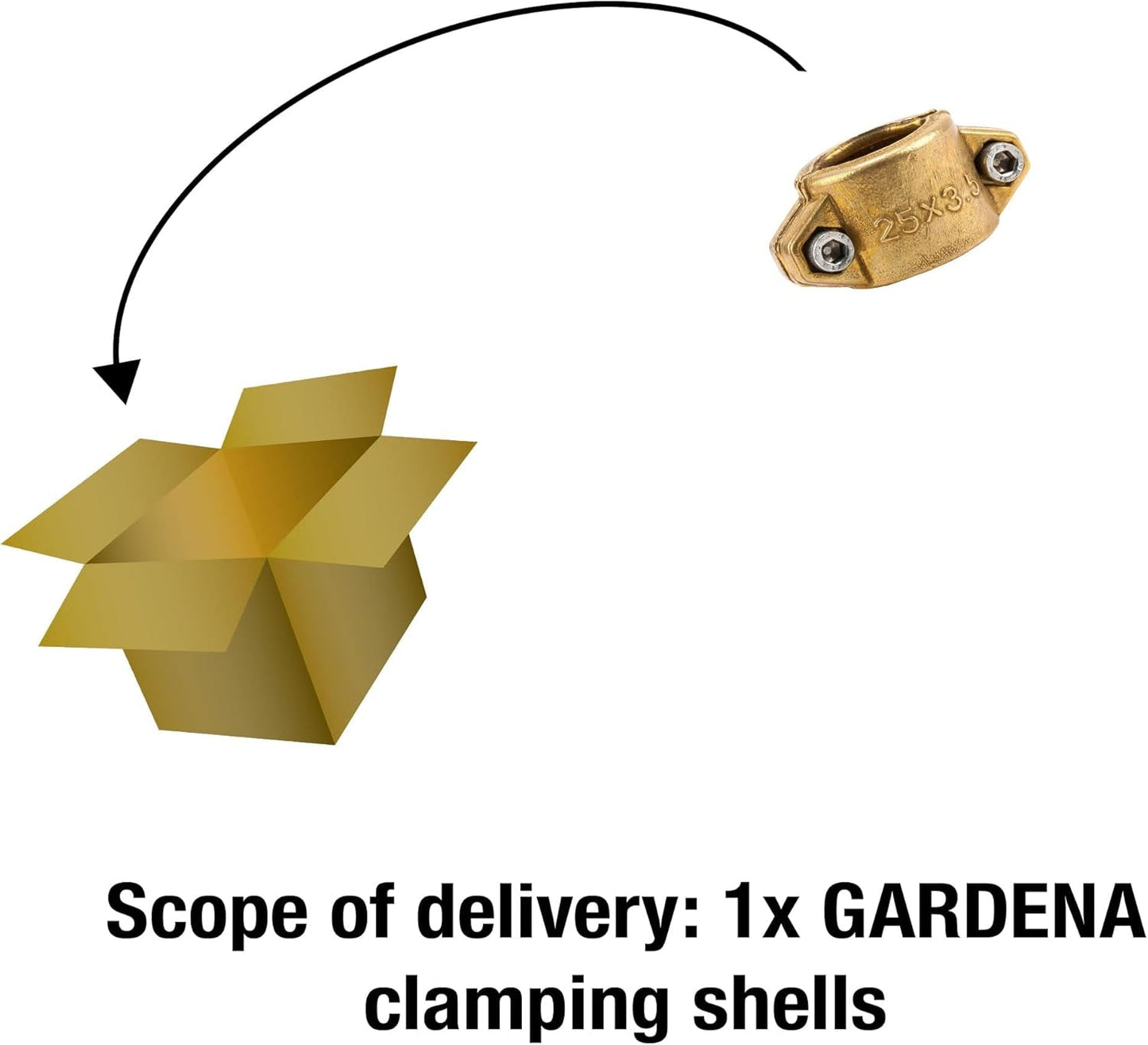 Gardena Slangklemmen: Messing slangklem voor het bevestigen van zuig- of hogedrukslangen, geschikt voor 25 mm (1 inch) slangen (7211-20)