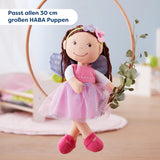 HABA Fee Magische Poppenkleertjes - 2-delige set voor poppen van 18 maanden en ouder (30 cm) - Tule jurk met vleugels, inclusief bloemenhaarband - 1306243001