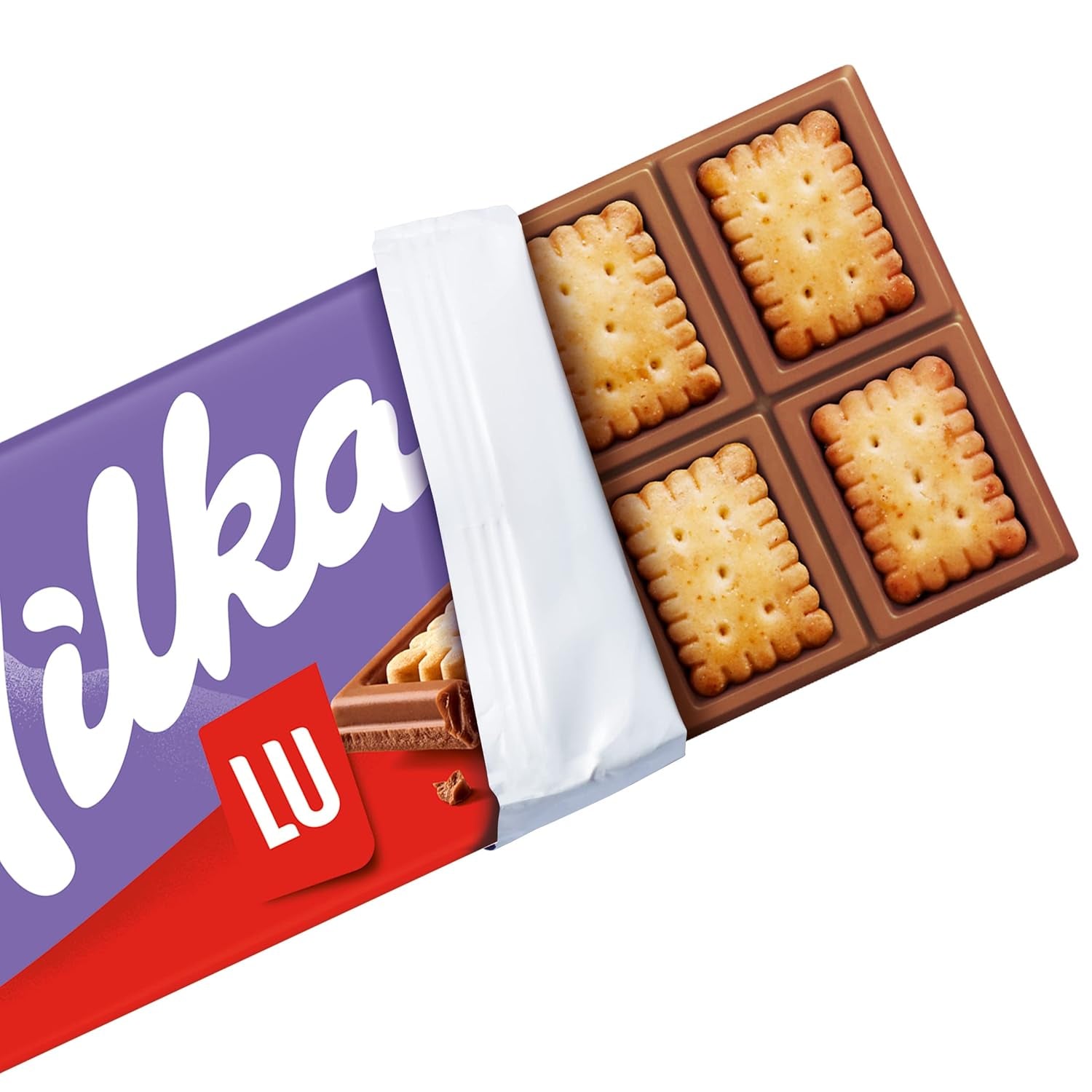 Milka LU – Alpenmelkchocolade met knapperige LU-koekjes – 87g