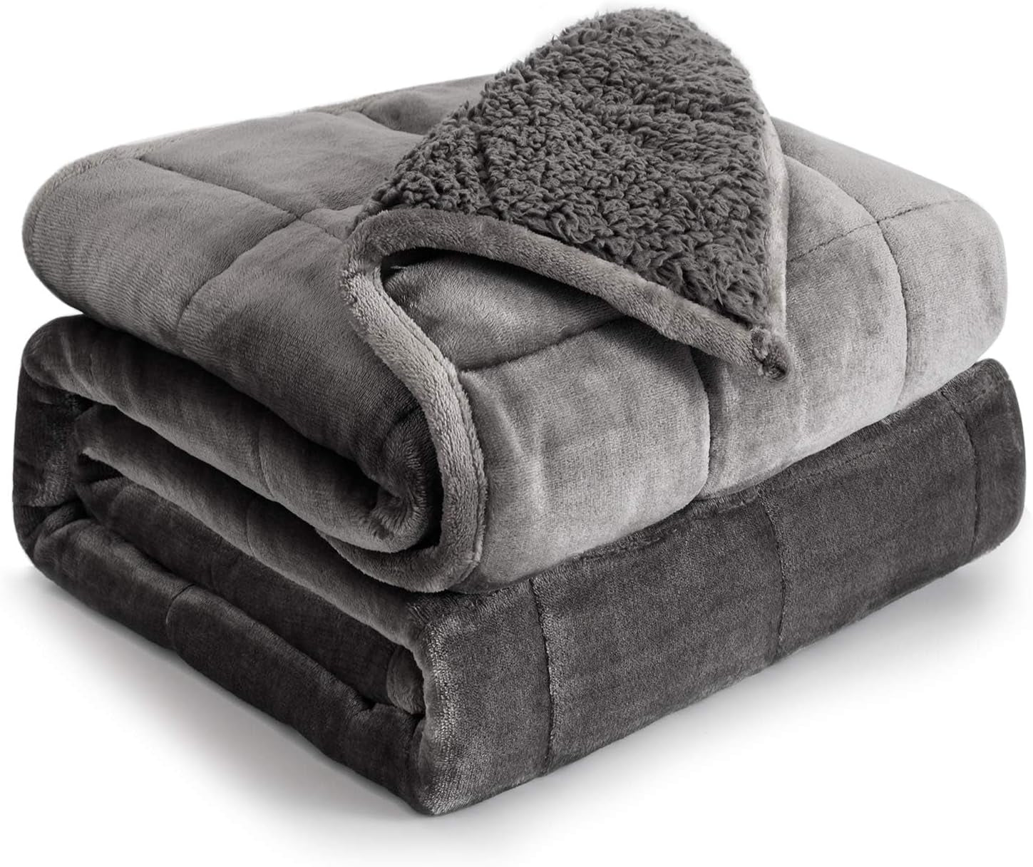 Cottonblue verzwaarde deken 6,8kg Queen size flanel Shaggy Sherpa verzwaarde deken voor volwassenen Comfortabele verzwaarde dekens voor rustgevend en ontspannend Zware dekbedden 152,4 X 203,2 Naty Shop Grijs 60 X 80 15 Lb Quilts & Quilts