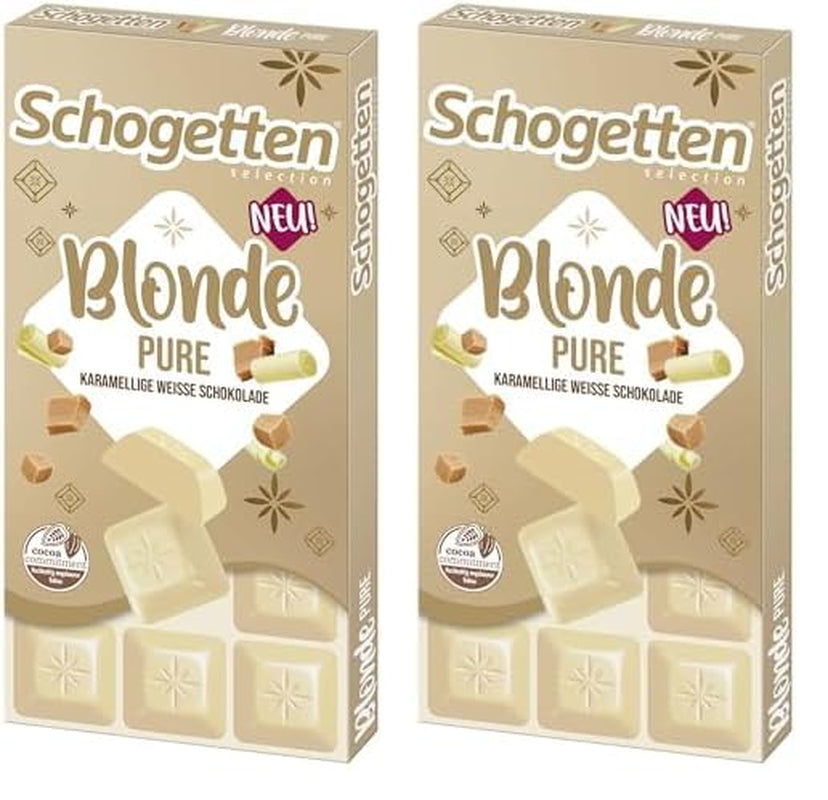 Schogenten Blond Puur I witte chocolade met karamel I 100 g I individueel geportioneerd (pak van 2)