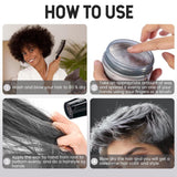 Tijdelijke haarkleur, styling haarkleur voor mannen vrouwen, natuurlijke haarpommade, haarverfwas voor feest, cosplay en Halloween, 4,23 oz (zilvergrijs) Naty Shop haarverf