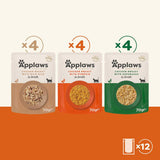 Applaws Premium natuurlijk natvoer voor katten, selectie van kip in soep, geportioneerde zakjes van 70 g (12x70 g)