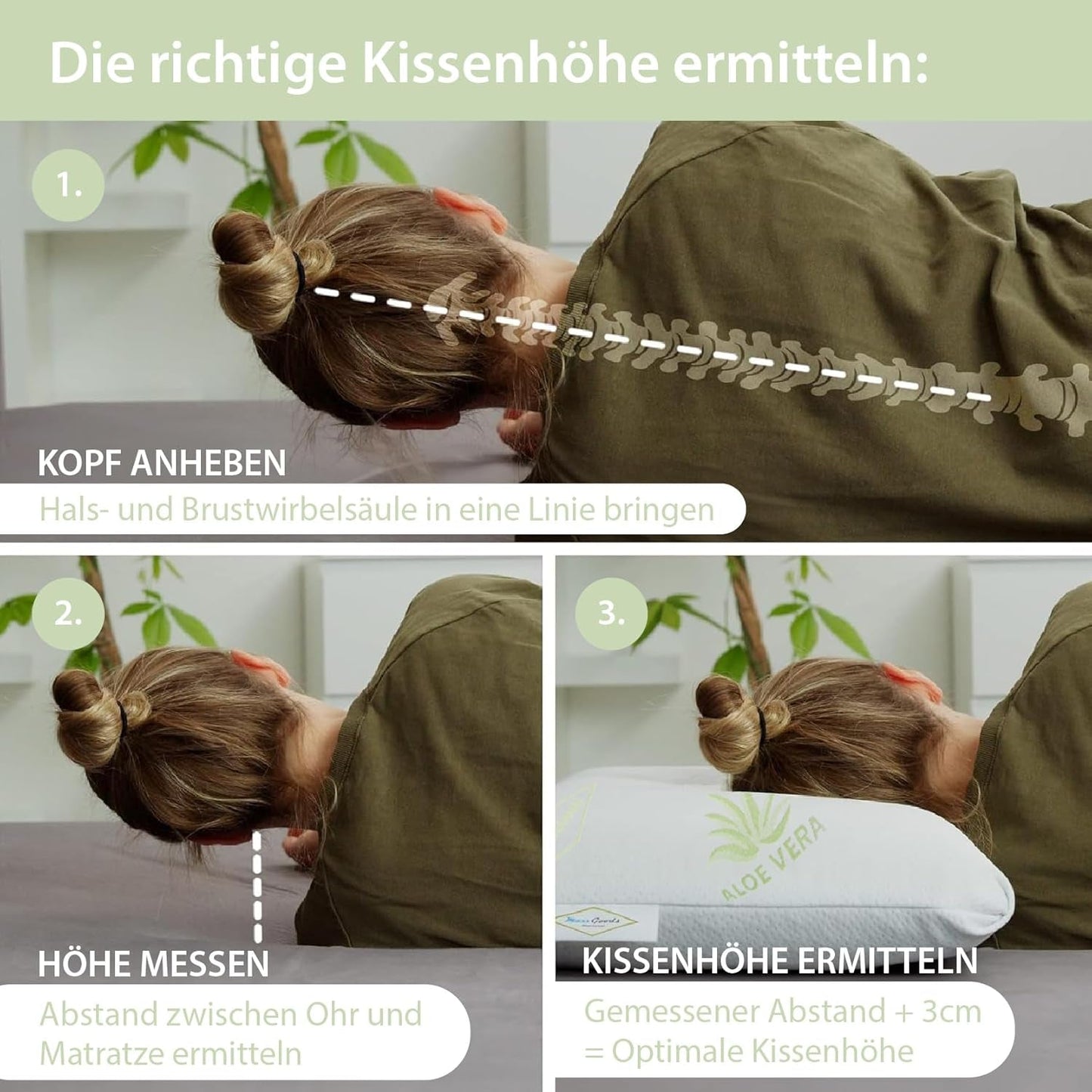Maxxgoods Orthopedisch kussen Visco gelschuim neksteunkussen met aloë vera beschermhoes en 100% katoenen binnenhoes - kussen voor buik-, rug- en zijslapers (42 cm x 70 cm x 12 cm) Cervicale orthopedische kussens Naty Shop