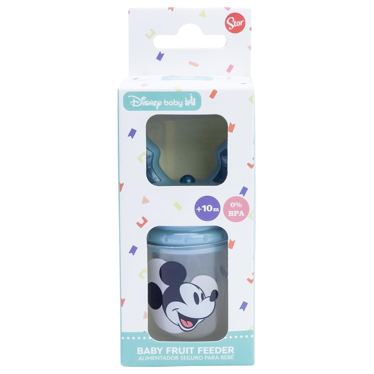 Tataway Disney Mickey Mouse babyfruitfopspeen gemaakt van BPA-vrij plastic met verstikkingsfunctie, wasbaar en herbruikbaar