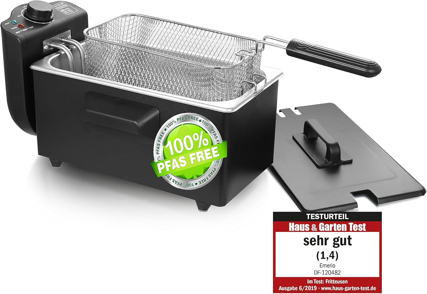 Emerio oliefriteuse 3,0 liter met koudezonetechnologie, 2000 W huishoudelijke apparaten Naty Shop zwart