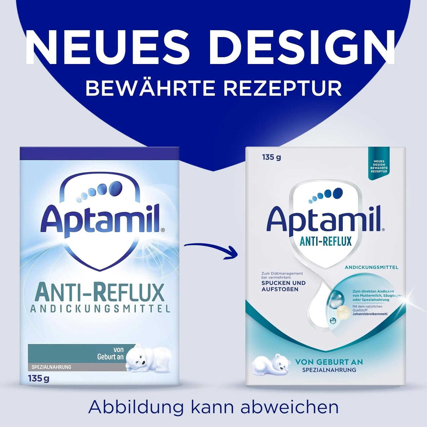 Aptamil Anti-Reflux - Volledige formule vanaf de geboorte Dieetmanagement Braken en oprispingen Babyvoeding Melkpoeder 6 x 135 g