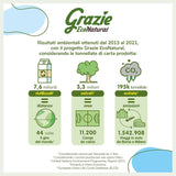 Grazie natuurlijk toiletpapier, Econatural, 56 rollen, Fibrepack gerecycleerd toiletpapier, 100% ecologisch, milieuvriendelijk, ecolabel gecertificeerd en FSC gerecycleerd, gemaakt in Italië