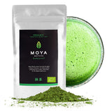 Moya Matcha biologische groene theepoeder | 100 g traditionele ceremoniekwaliteit 30 g | Biologisch geteeld en geoogst in Uji, Japan | Perfect om te drinken met water, matcha lattes, smoothies en limonades