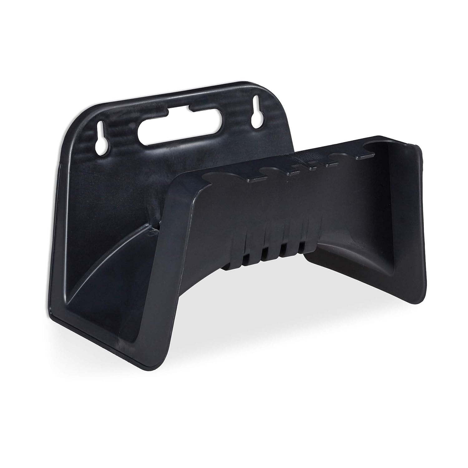 Relaxdays slanghouder, kunststof wandgemonteerde slanghouder, tuinslanghanger, hoogte 14 x 24 x 16 cm, zwart