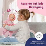 BABY Born Hannah Play with Me - Babypop met 5 functies - Lichaam van zacht materiaal inclusief accessoires - Pop van 36 cm - Werkt op batterijen - Geschikt voor kinderen vanaf 1 jaar