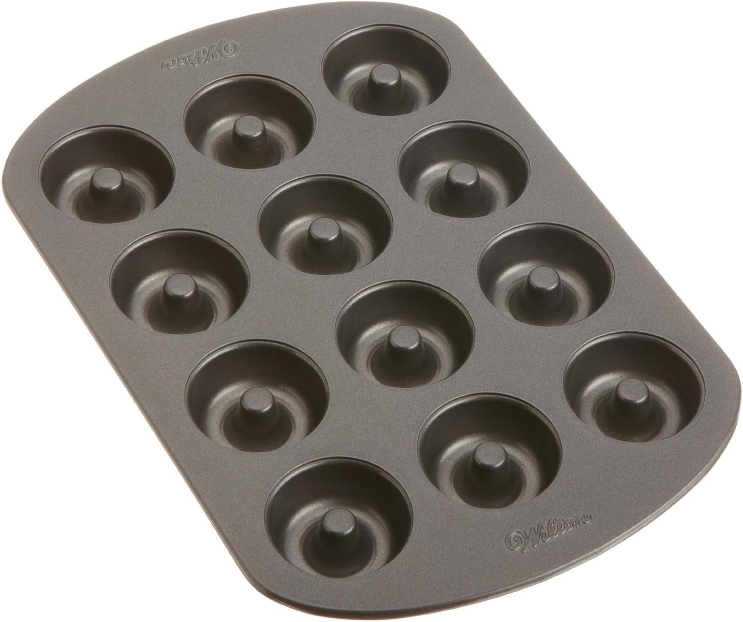 Wilton Donut-Backform Mit 12 Mulden Donutform, Hochwertige Donut Backform Mit Antihaftbeschichtung voor 12 Mini-Donuts, Spülmaschinenfest Bakvormen en bakplaten Naty Shop Medium
