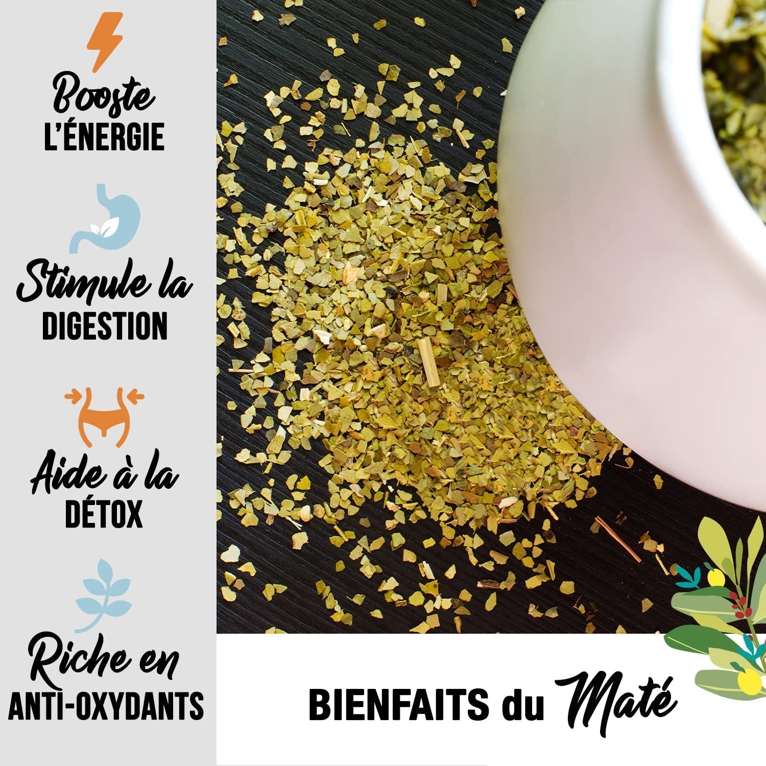 ORIGEENS BIO YERBA MATE MET MUNT EN CITROEN 200 G - Versheid I Ongebrande Bio Yerba Mate, bladeren, zonder stengels en stof