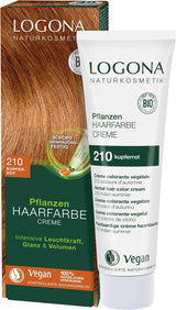 LOGONA Natuurlijke cosmetica Plantaardige haarkleurcrème 240 Nougatbruin Natuurlijk hennabruin Haarkleurcrème Bruine tinten Donkere haarkleur 150 ml Naty Shop Haarverf 210 Koperrood [Indian Summer]