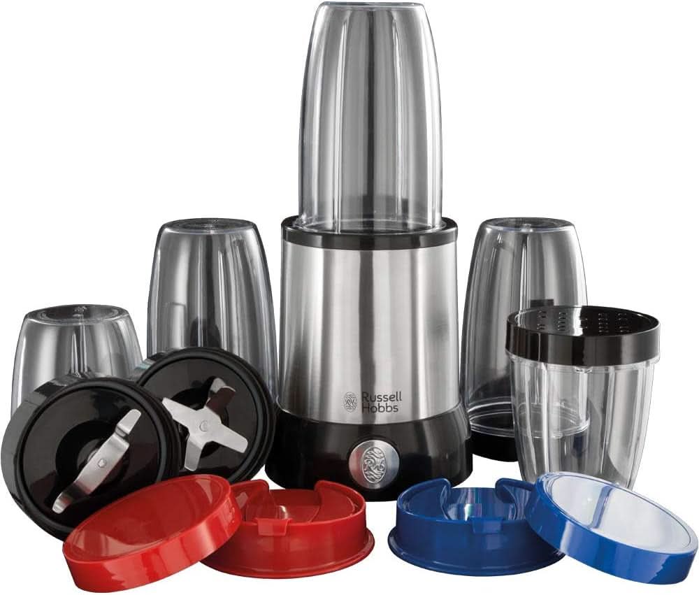 Russell Hobbs Mixer [Multifunktions- Standmixer] Nutriboost (Incl. 5 Bpa-vrij en Spülmaschinengeeignete Behälter + Deckel, 22.000 U/Min, 0,9 Ps-Motor) Elektrischer, Smoothie-Maker 23180-56 Keuken Naty Shop