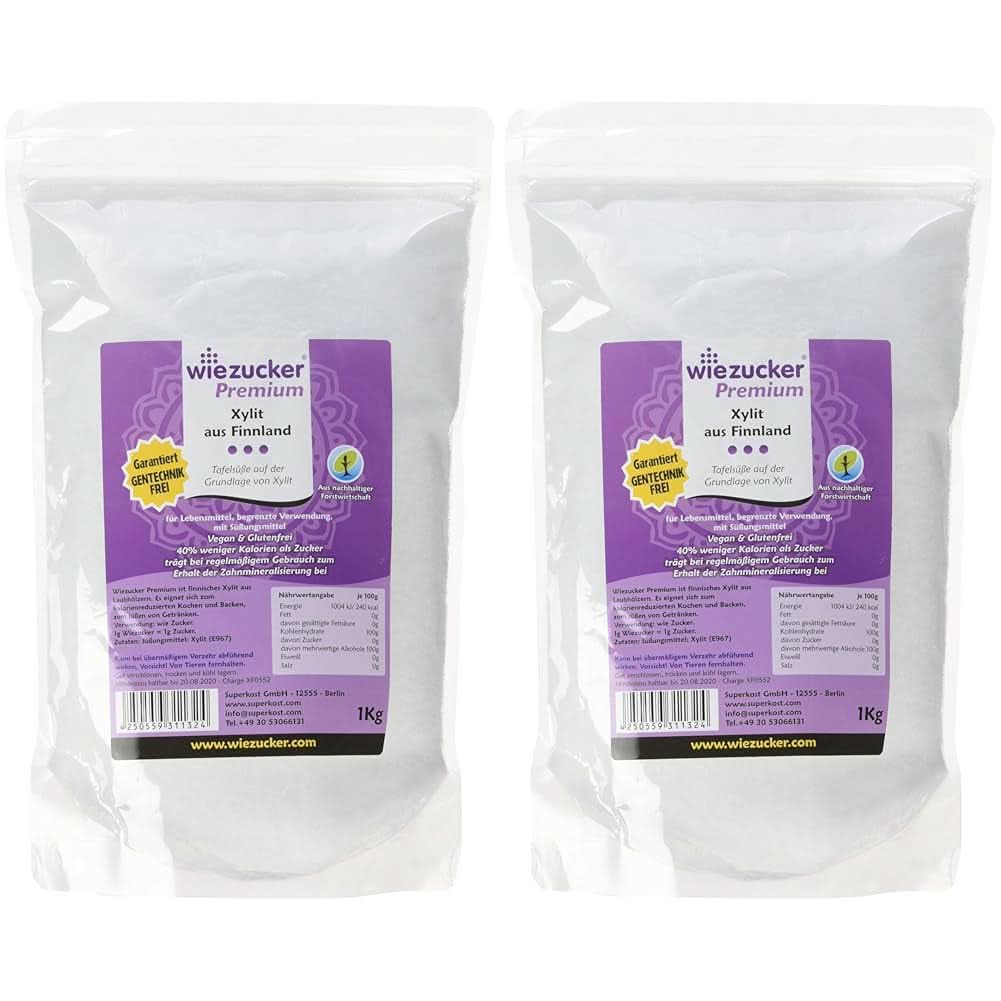 Originele berkensuiker uit Finland, 1 Kg Zoetstoffen Naty Shop 2 x 1 Kg Single